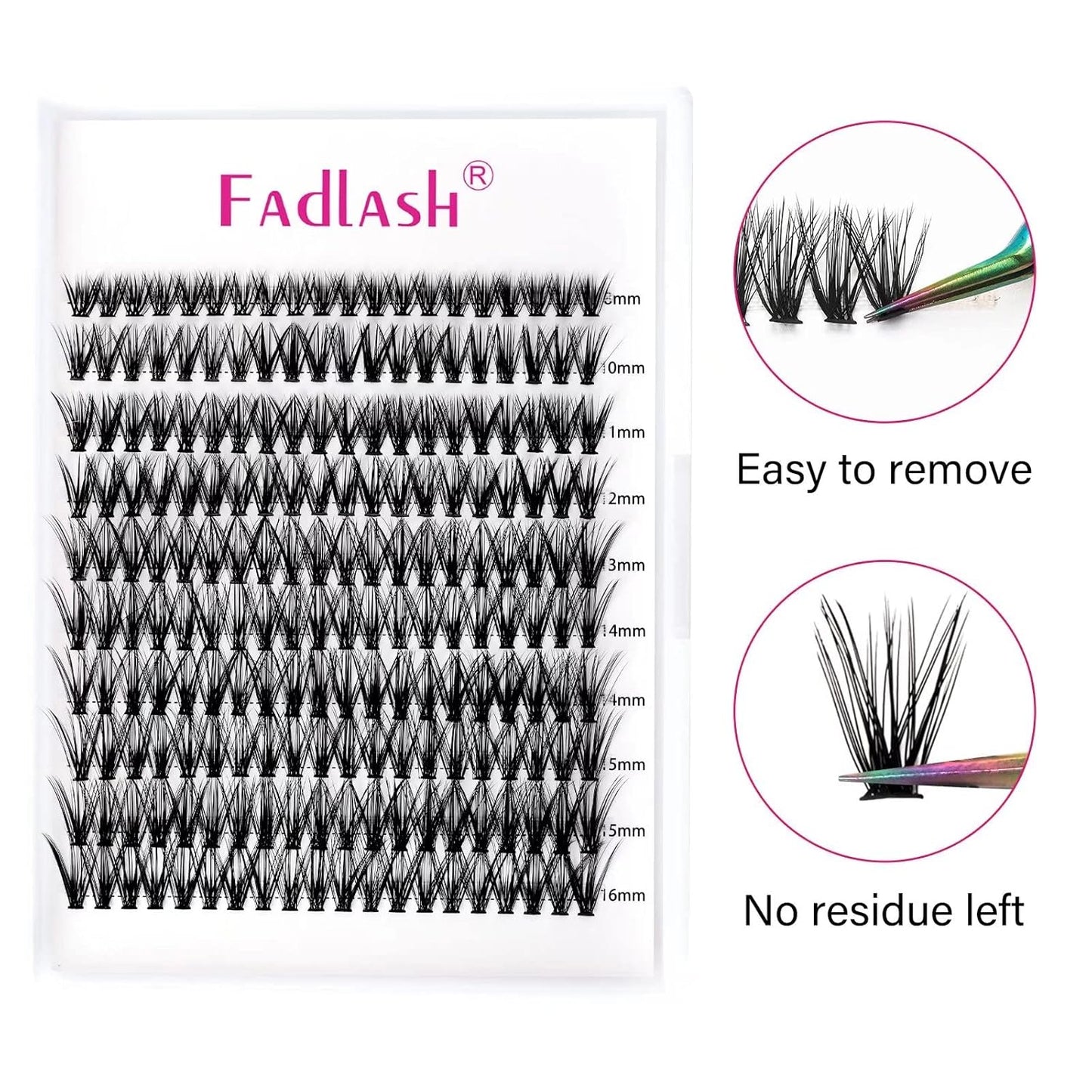 Lash Clusters Individual Lashes Cluster Mixed Tray D Curl Lash Clusters DIY Eyelash Extensions Individual Cluster Lashes Self-application at Home (40P-0.07D,8-16mm)