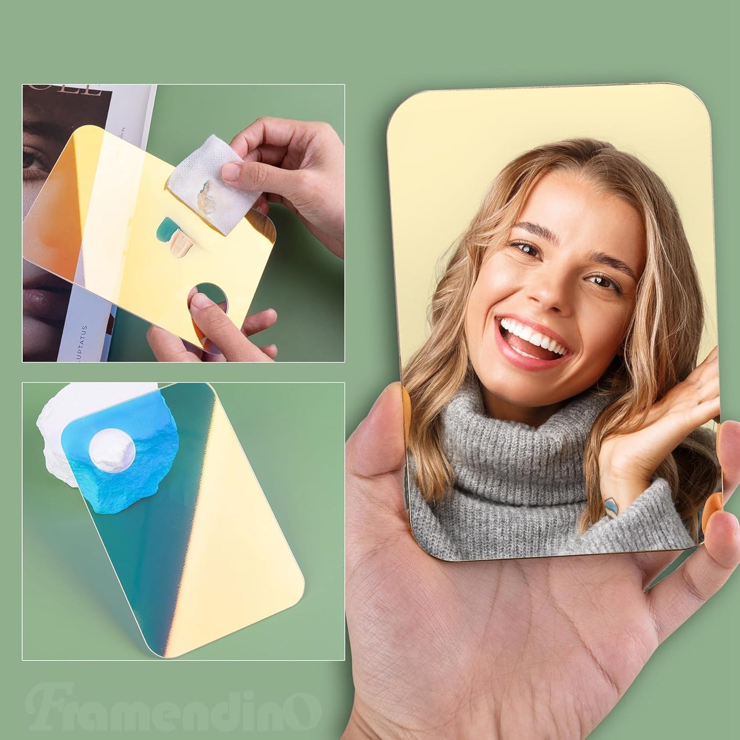 Framendino, 4 Pack Acrylic Cosmetic Makeup Palette Tray with 4 Pack Foundation Spatula Makeup Mixing Palette for Foundation Lipsticks Nail Art Beauty Salon