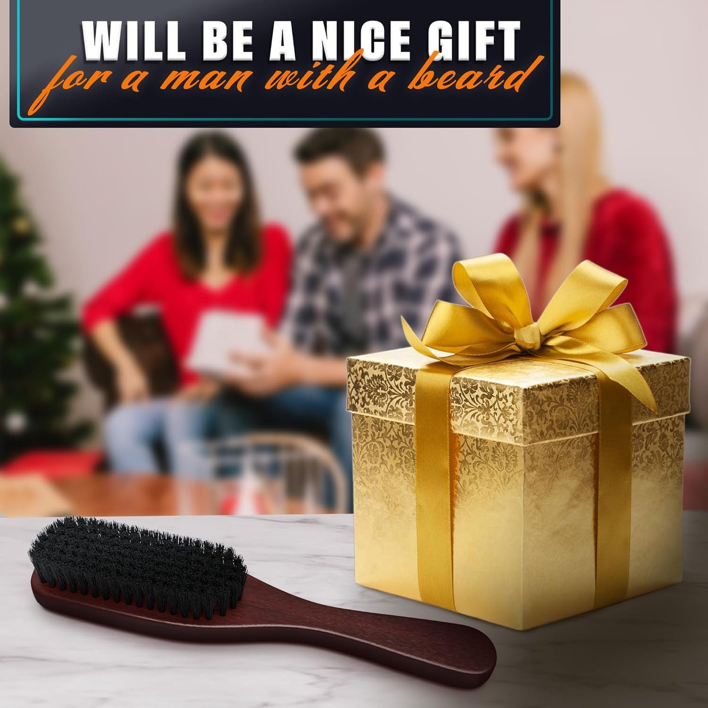 Soft Beard Brush for Men – Soft Boar Bristle Beard Brush with Handle, 9" Wooden Design for Beards, Mustaches & Slick Back Hair – Comfortable Grip, Styling Control, for Daily Grooming & Barbershop Use