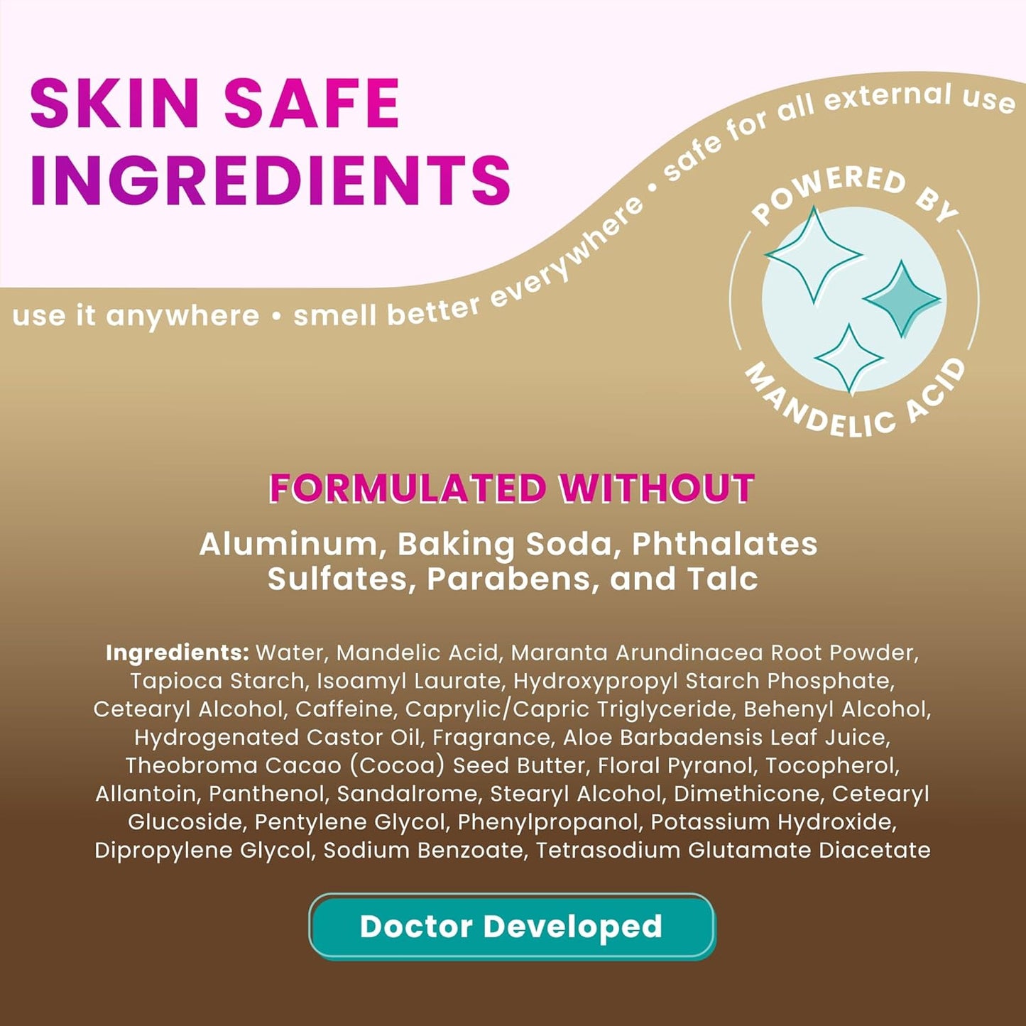 Lume Whole Body Deodorant - Invisible Cream Stick - 72 Hour Odor Control - Doctor Developed - Aluminum Free, Baking Soda Free and Skin Loving - 2.2 Ounce (Pack of 2) (Vanilla Bliss)