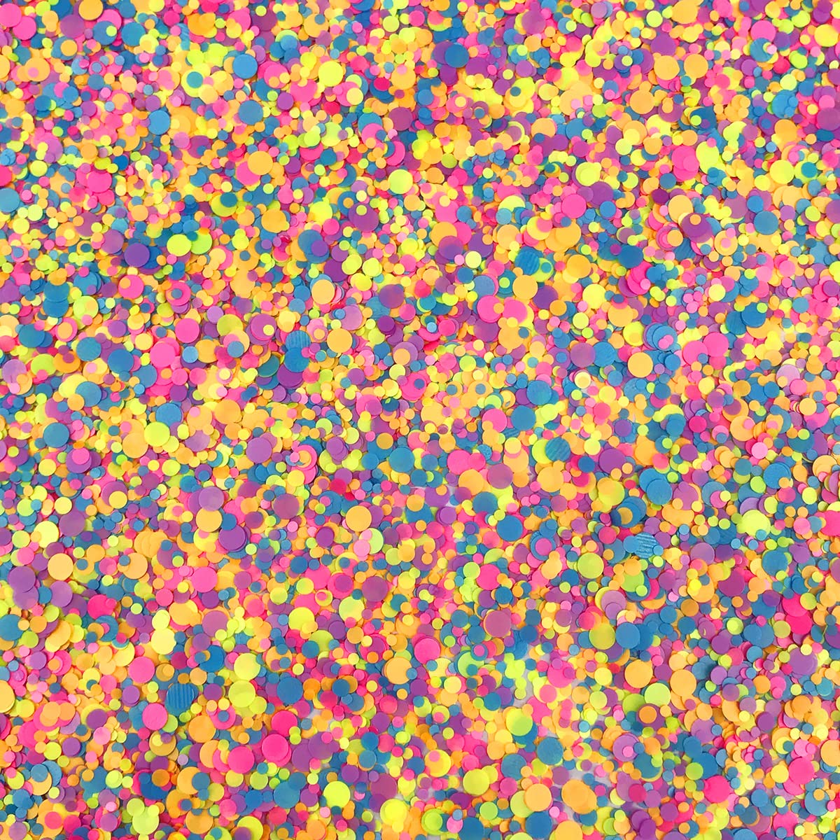 Rainbow Circles Face & Body Glitter - Chunky Glitter - UV Avtivated - Uses Include: Festival Rave Makeup Face Body Nails Resin Arts & Crafts, Resin, Tumblers, Bath Bombs - Multi-Size Circle Shape