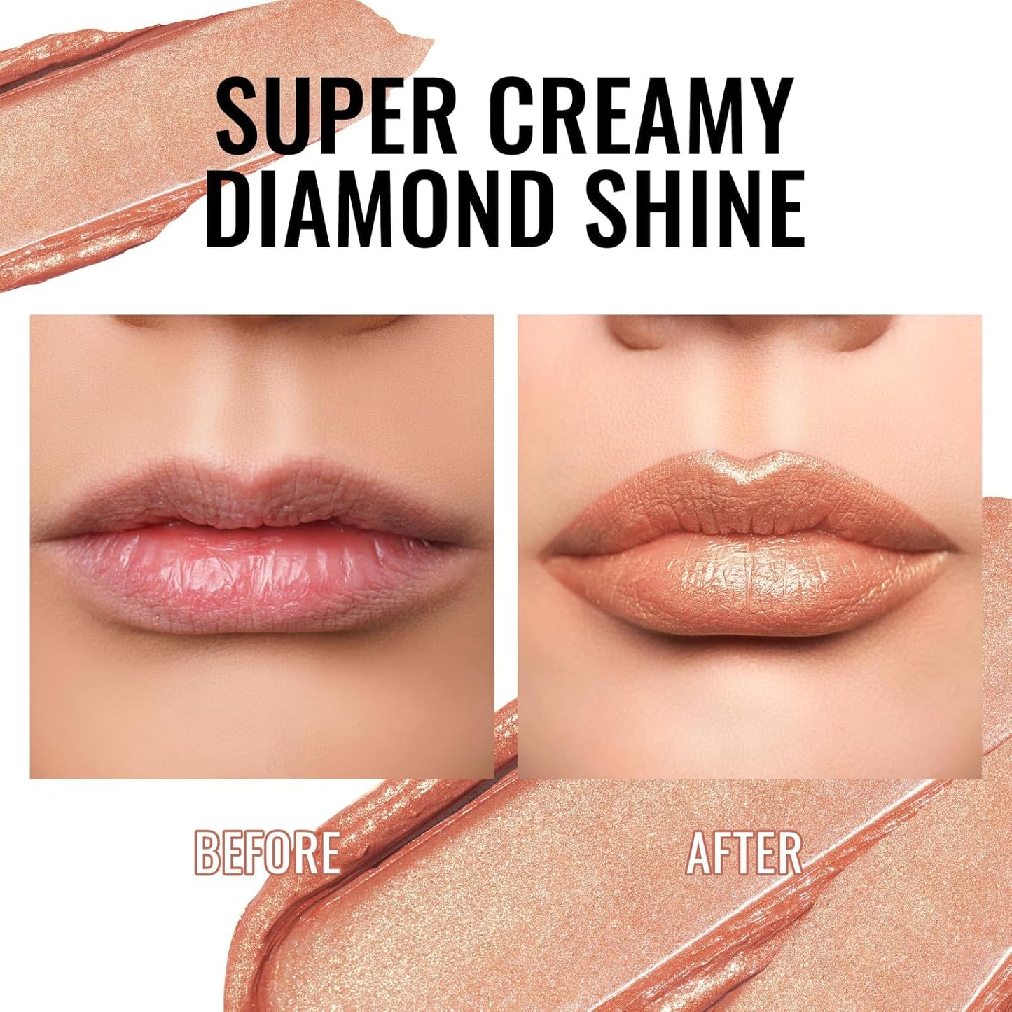 Oulac Infinity Moisture Shine Lipstick - High Shine Shimmery Finish, Super Creamy Texture, Medium to High Coverage - Gluten Free, PG13 Sahara Glow