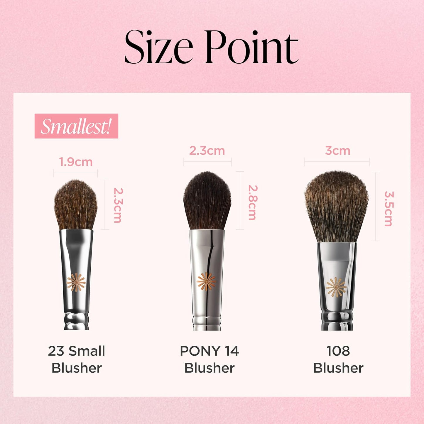 Piccasso 23 Small Blusher Brush – Precise Makeup Brush for Cheeks, Nose, and Chin, Soft Squirrel & Horse Hair for Delicate Application, Detail Face Brush for Daily Use, Korean Professional Beauty Tool