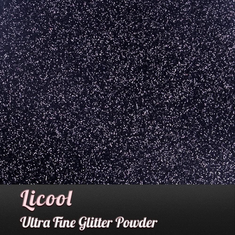 Fine Glitter for Nail Art, 100g/3.5oz Extra Fine Glitter Powder Packs for Epoxy Resin Art, Craft Glitter for Tumblers Candle Slime Making, Festival Body Face Eyeshadow Nail Glitter (Black)