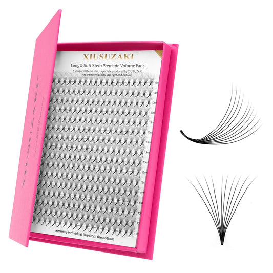 Premade Fans Eyelash Extensions 10D Volume Lash Extensions 0.07 Thickness Eyelash Extension D Curl Premade Lash Fans 13mm Fluffy Soft Handmade Lash Fan(10D-0.07-D,13mm)
