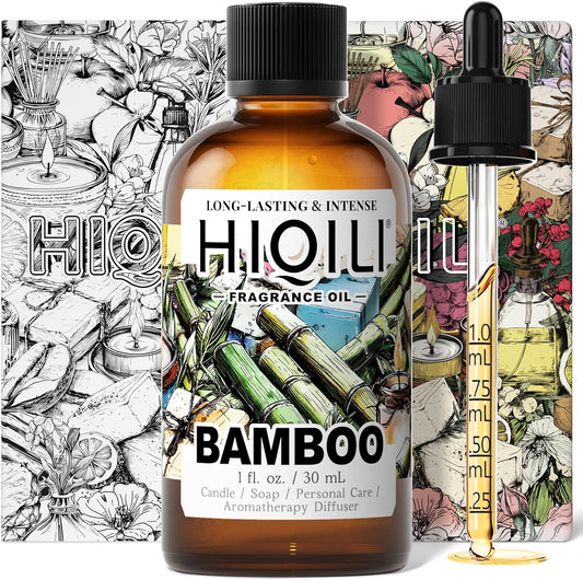 HIQILI Bamboo Fragrance Oil for Scent Diffuser, Idea for Candle & Soap Making, DIY Room Air Fresheners, New Car Scent - 1 Fl Oz