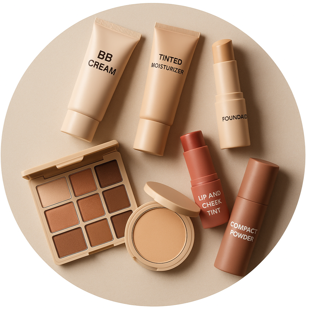 circle photo of Beauty All-in-One products, make it a real photo